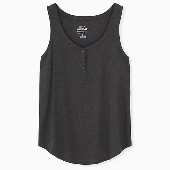 🔷RIB HENLEY SLEEVELESS SLEEP TANK - Picture 4 of 7